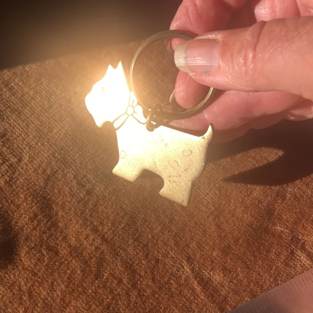 Scottie dog vintage style key ring